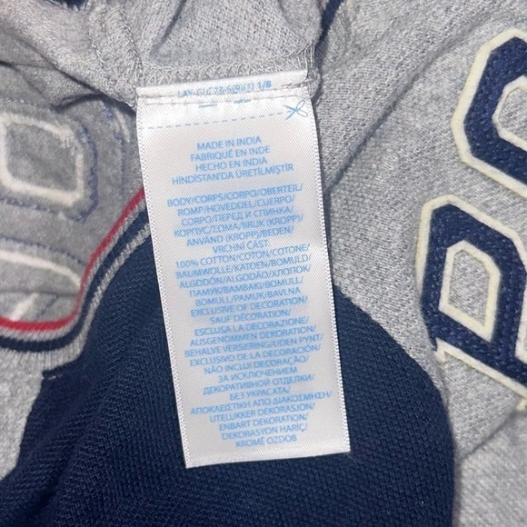 Ralph Lauren Polo Logo Embroidered Bear Baseball Long Sleeve Cotton Onesie Sz 9M - Picture 8 of 8